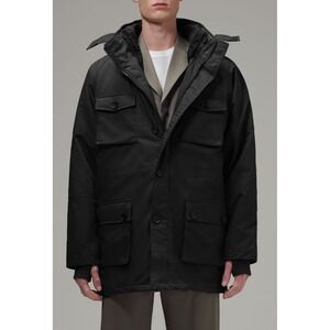 NWT HoodLamb Men's Medium Black Hemp 2-1 Parka Water and Wind Resistance